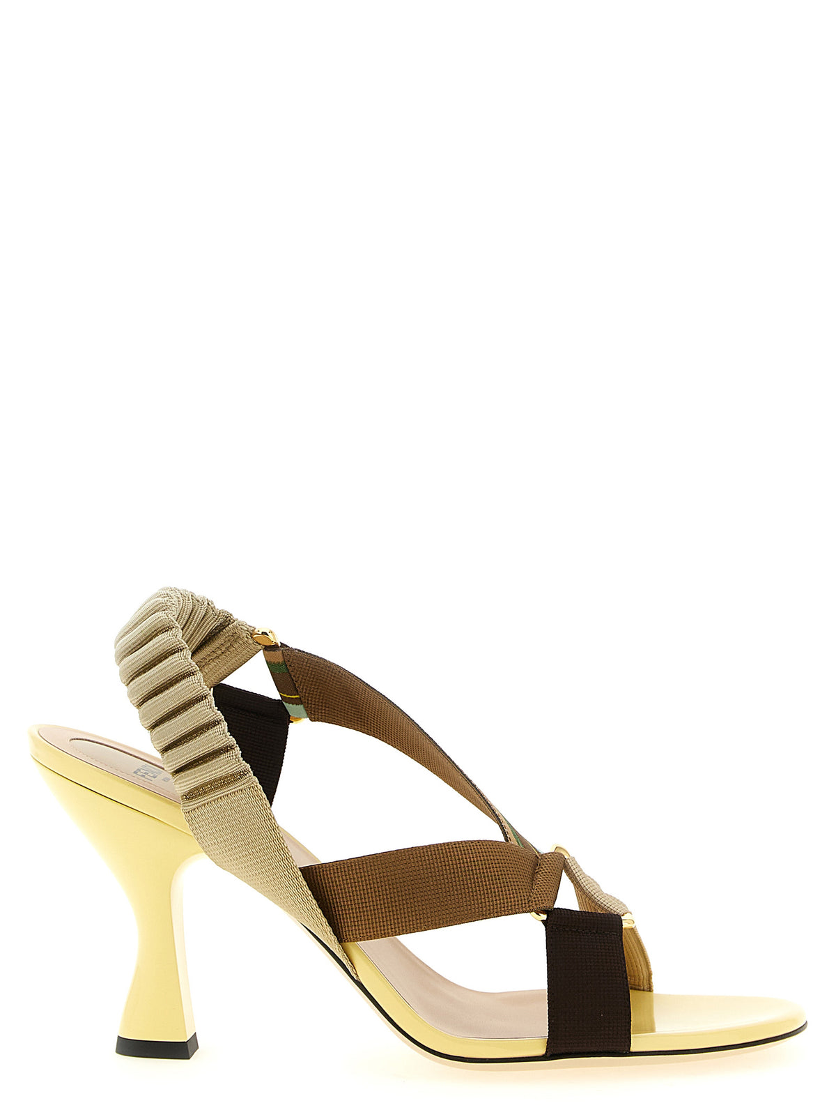 Pumps Fendi Colibrí Multicolor En Viscosa Con Tacón Medio