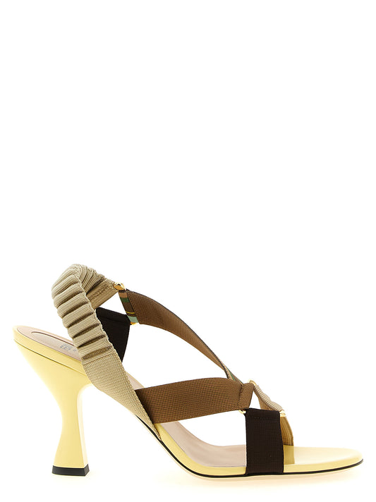 Pumps Fendi Colibrí Multicolor En Viscosa Con Tacón Medio