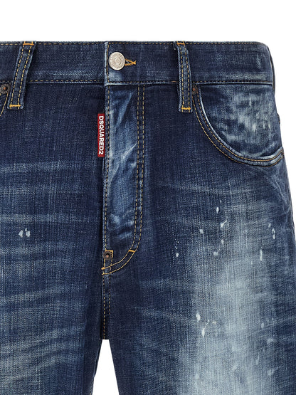 Dsquared² Blue Bro Model Slim Fit Cotton Jeans