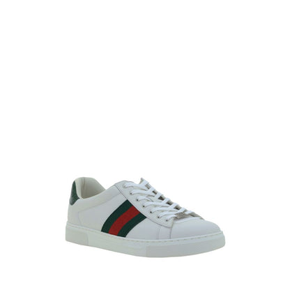 Baskets basses en cuir de veau blanc Bos Taurus Gucci