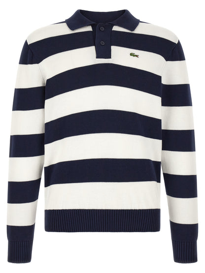 Lacoste Classic Structured Design White Cotton Cardigan