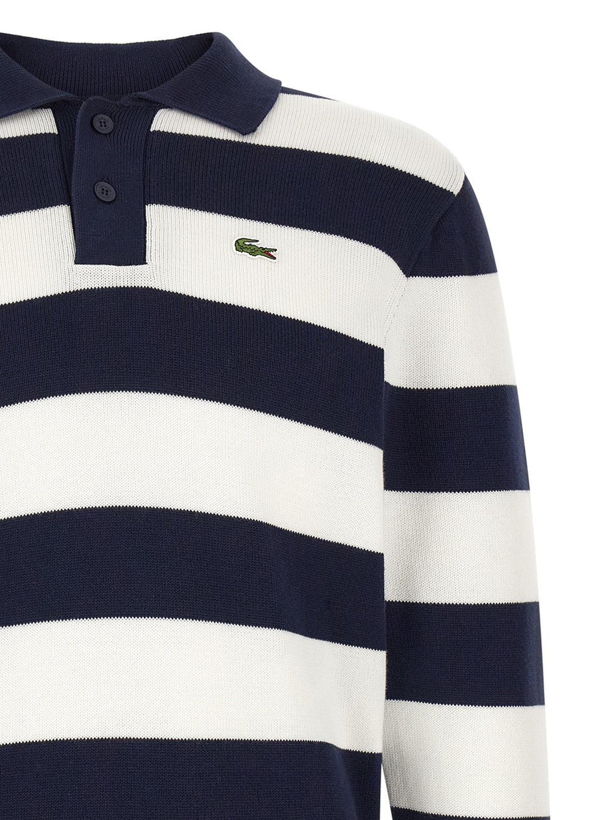 Lacoste Classic Structured Design White Cotton Cardigan