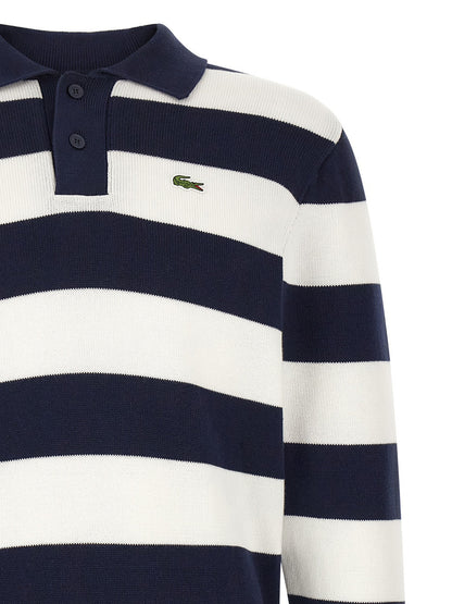 Lacoste Classic Structured Design White Cotton Cardigan