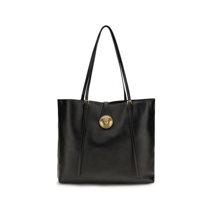 Versace Bolso De Hombro Negro Piel De Cordero Ovis Aries