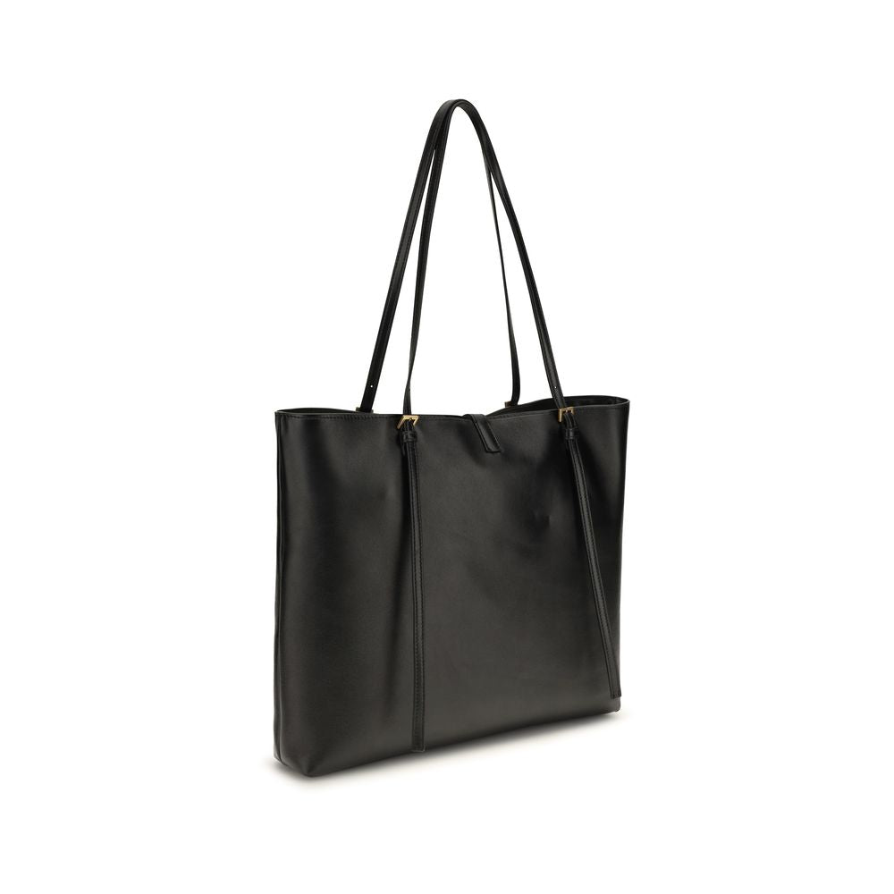 Versace Bolso De Hombro Negro Piel De Cordero Ovis Aries