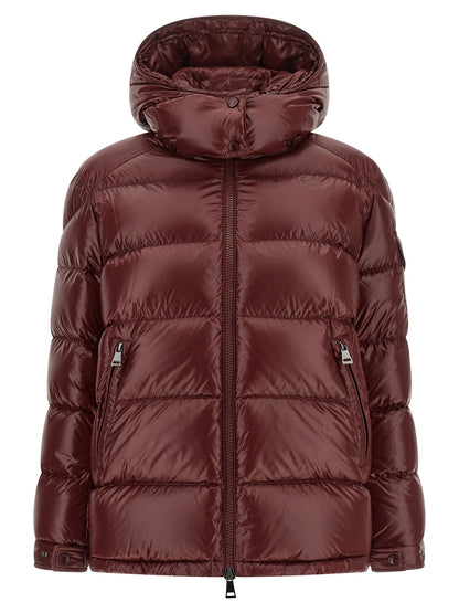 Moncler Long Polyamide Jacket in Maroon