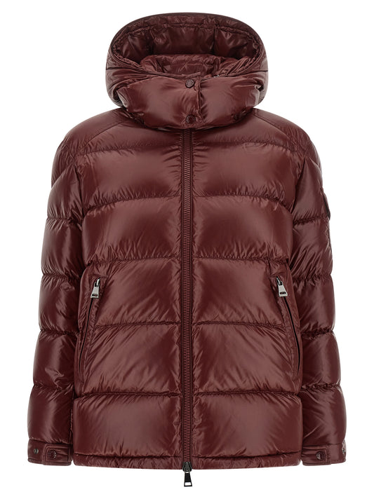 Chaqueta Larga De Poliamida Moncler En Color Granate