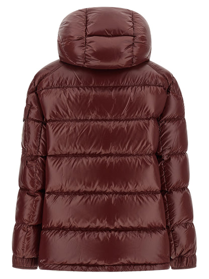 Moncler Long Polyamide Jacket in Maroon