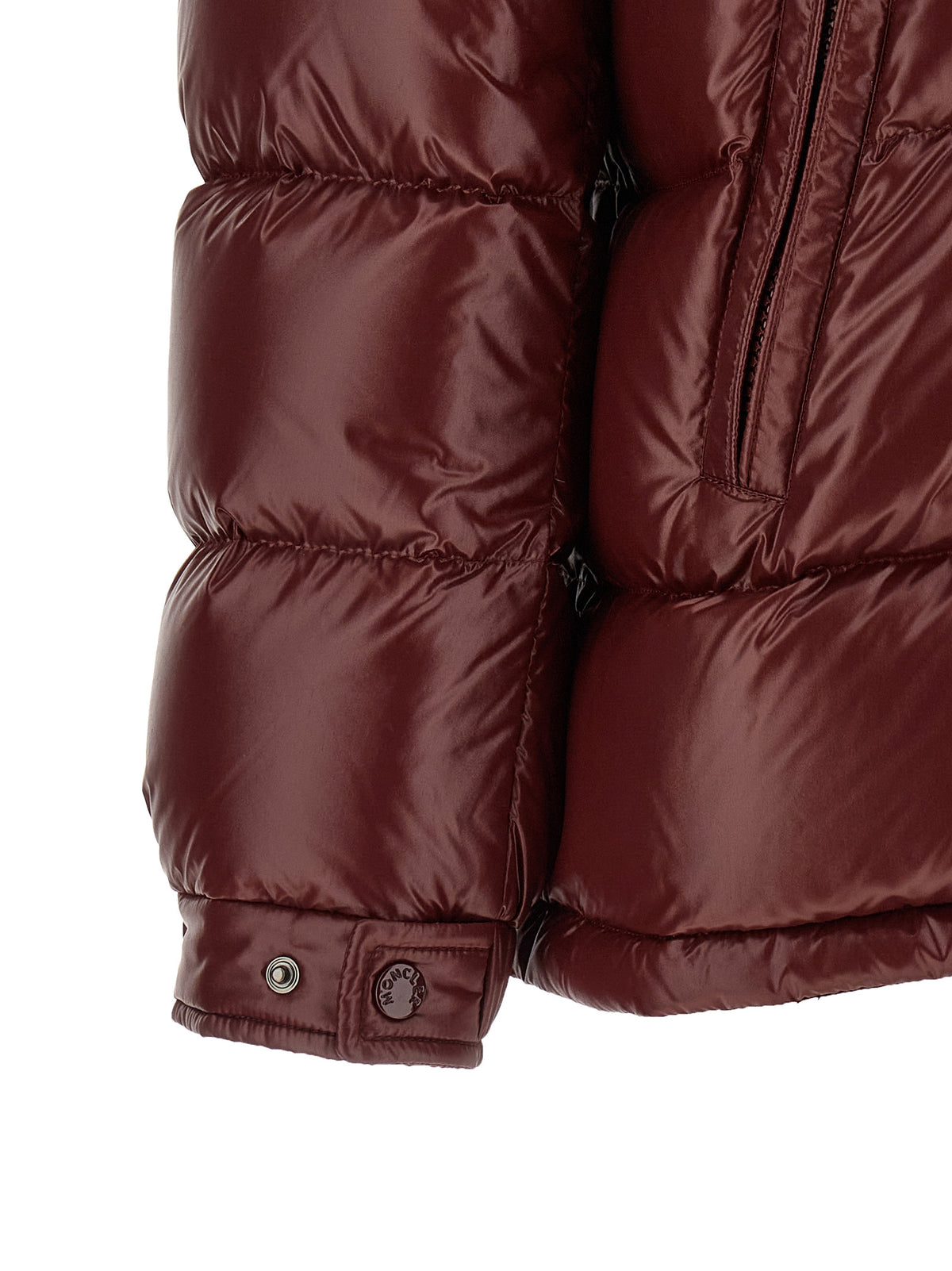 Moncler Long Polyamide Jacket in Maroon
