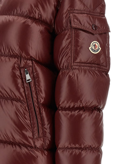 Moncler Long Polyamide Jacket in Maroon