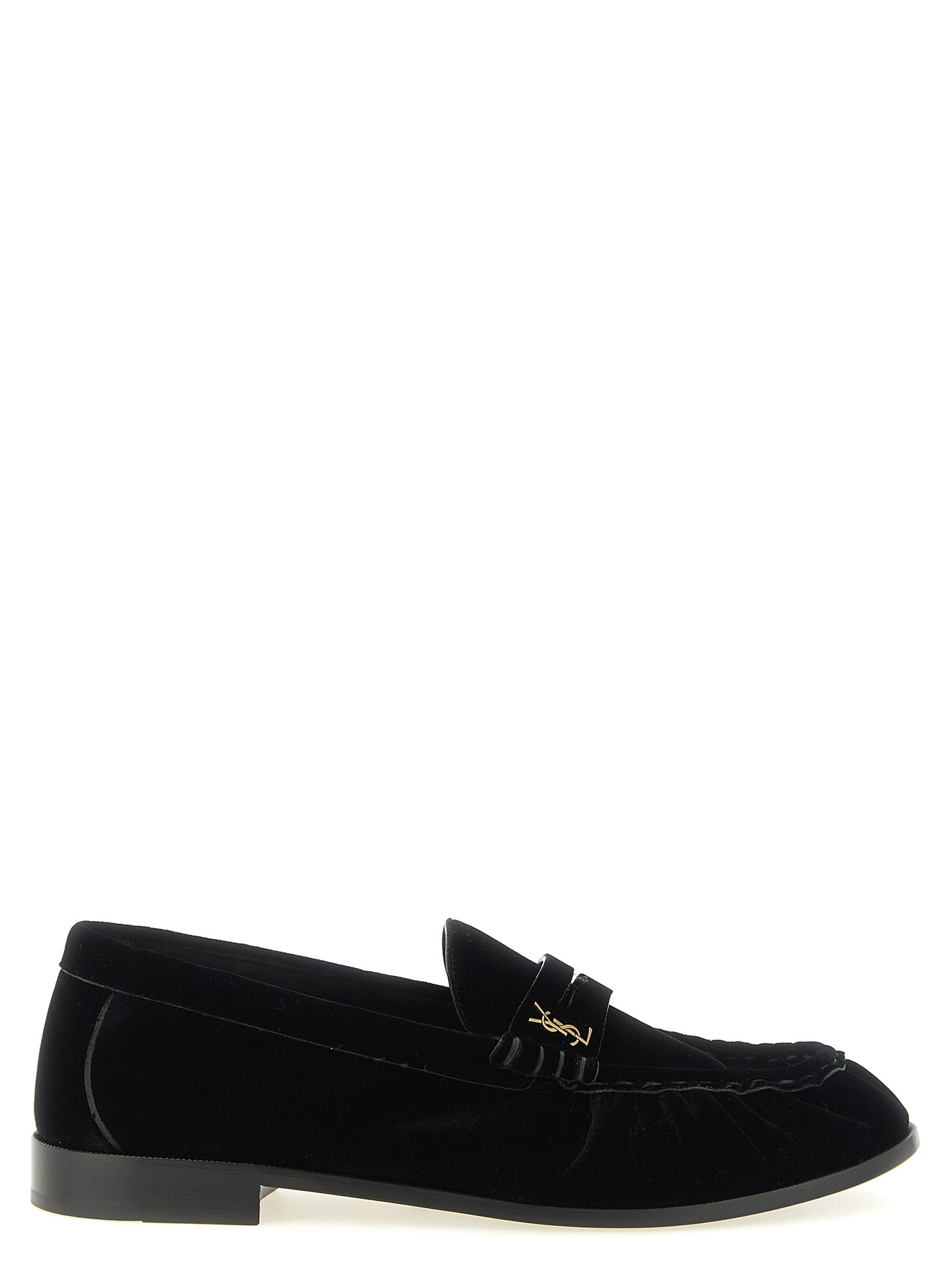 Mocassins Saint Laurent en viscose noire, à enfiler