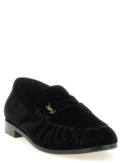 Mocassins Saint Laurent en viscose noire, à enfiler
