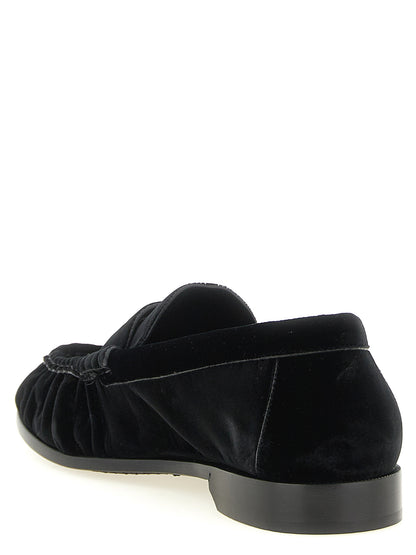 Mocassins Saint Laurent en viscose noire, à enfiler