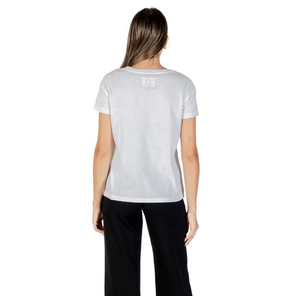 Armani Exchange Camiseta De Algodón Blanco Manga Corta