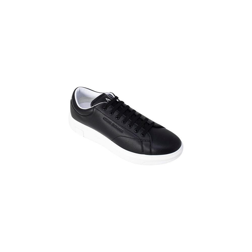 Zapatillas deportivas de cuero negro Armani Exchange de corte bajo