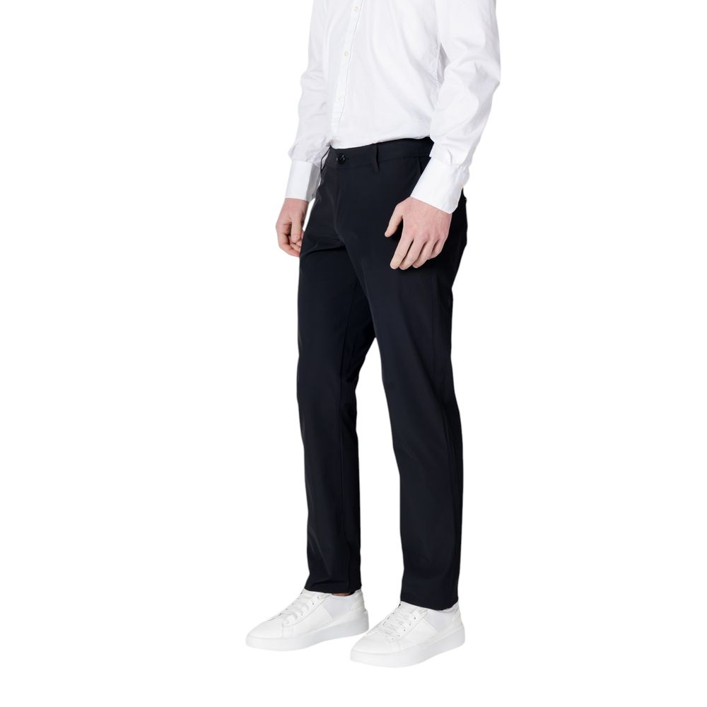 Armani Exchange Men's Black Cotton Casual Pants