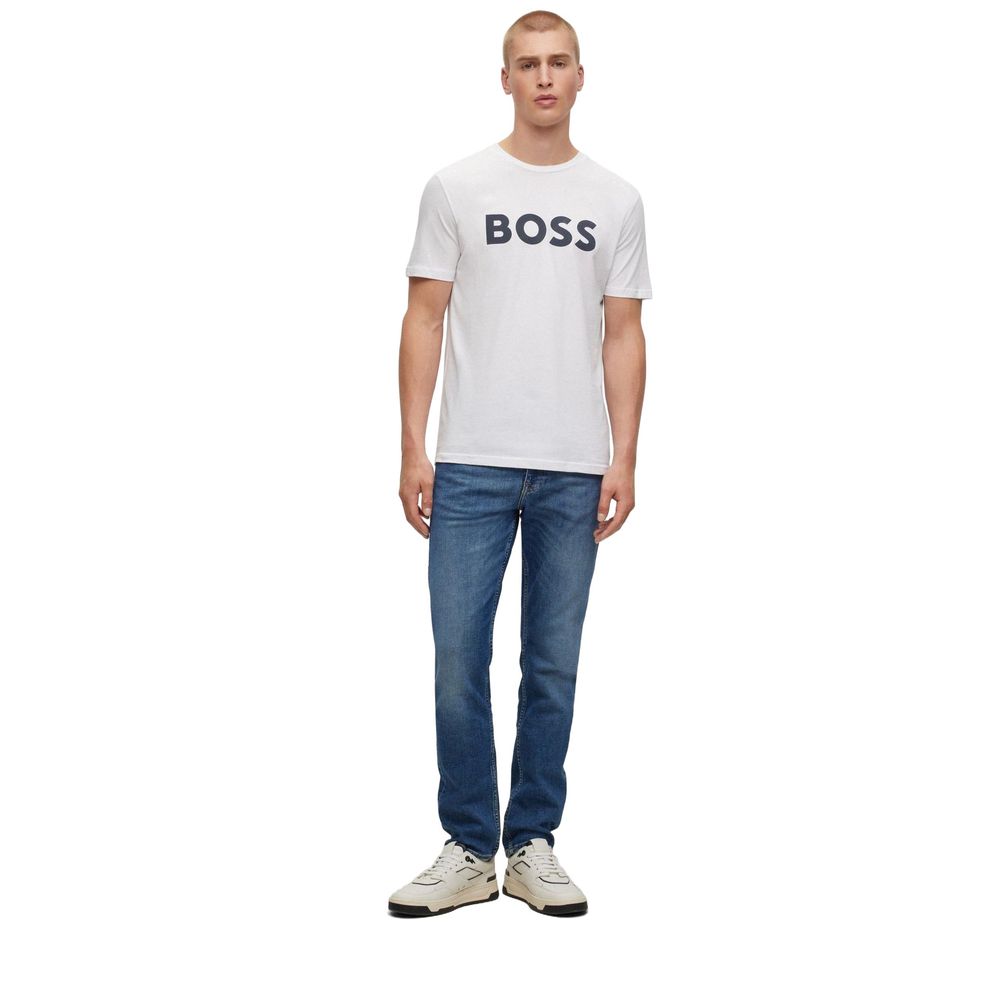 T-shirt Hugo Boss en pur coton blanc à manches courtes
