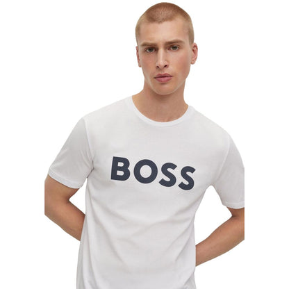 T-shirt Hugo Boss en pur coton blanc à manches courtes