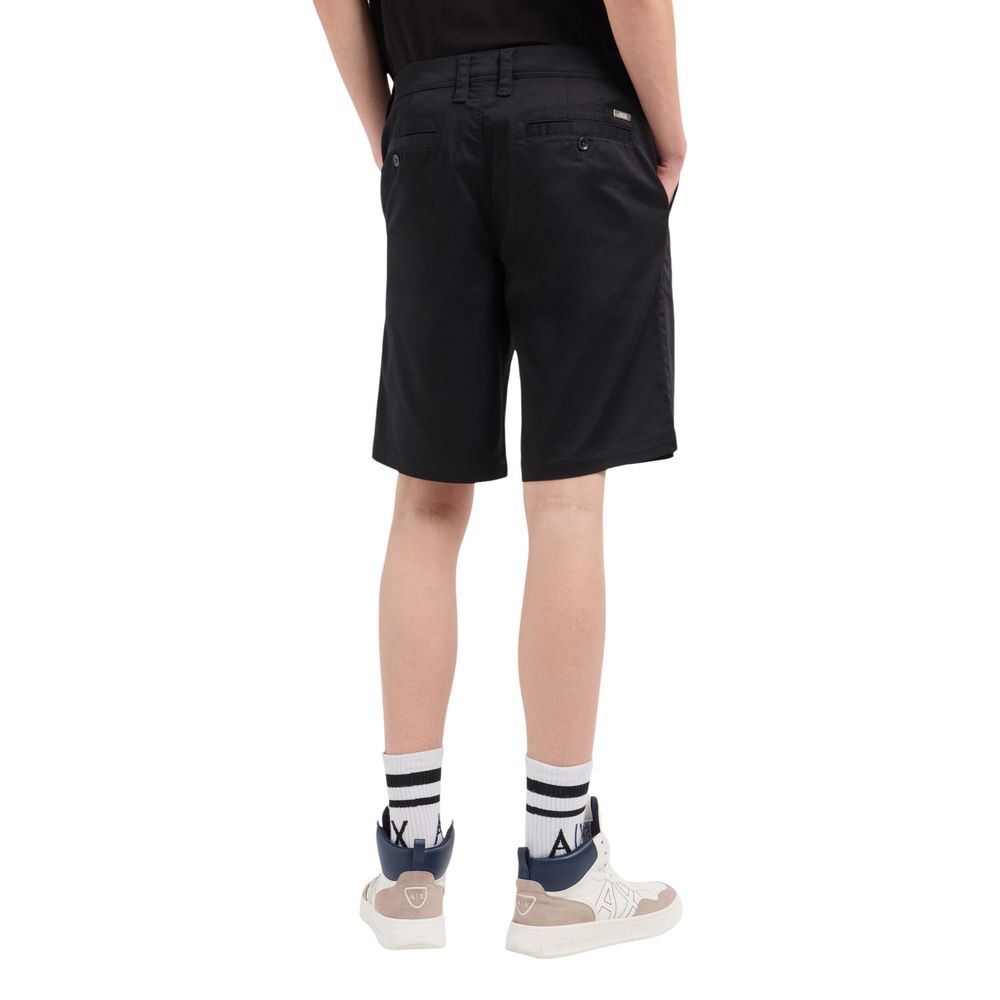Short en coton noir Armani Exchange pour homme