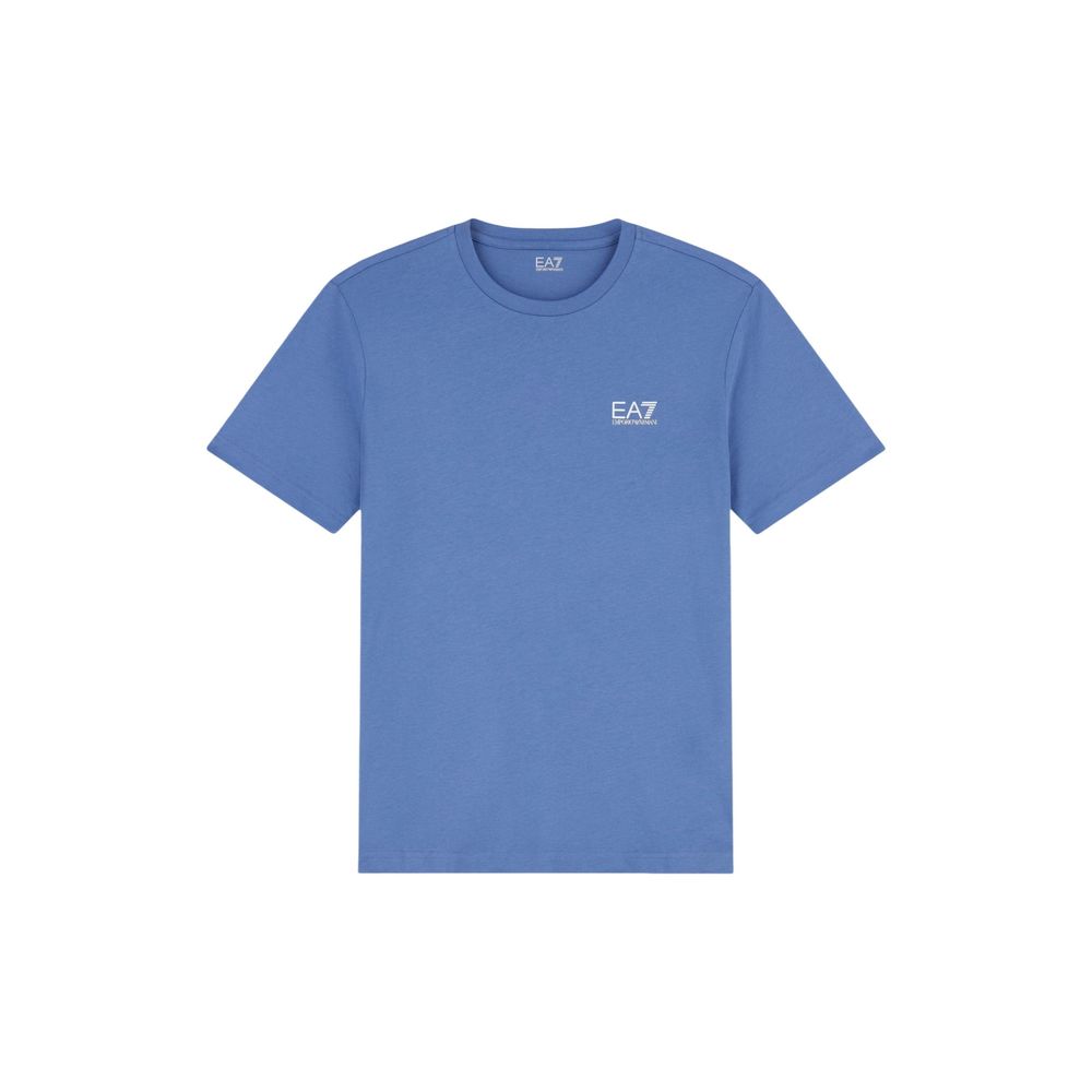 EA7 Emporio Armani Blue Cotton Sports T-shirt for Daily Comfort and Mobility