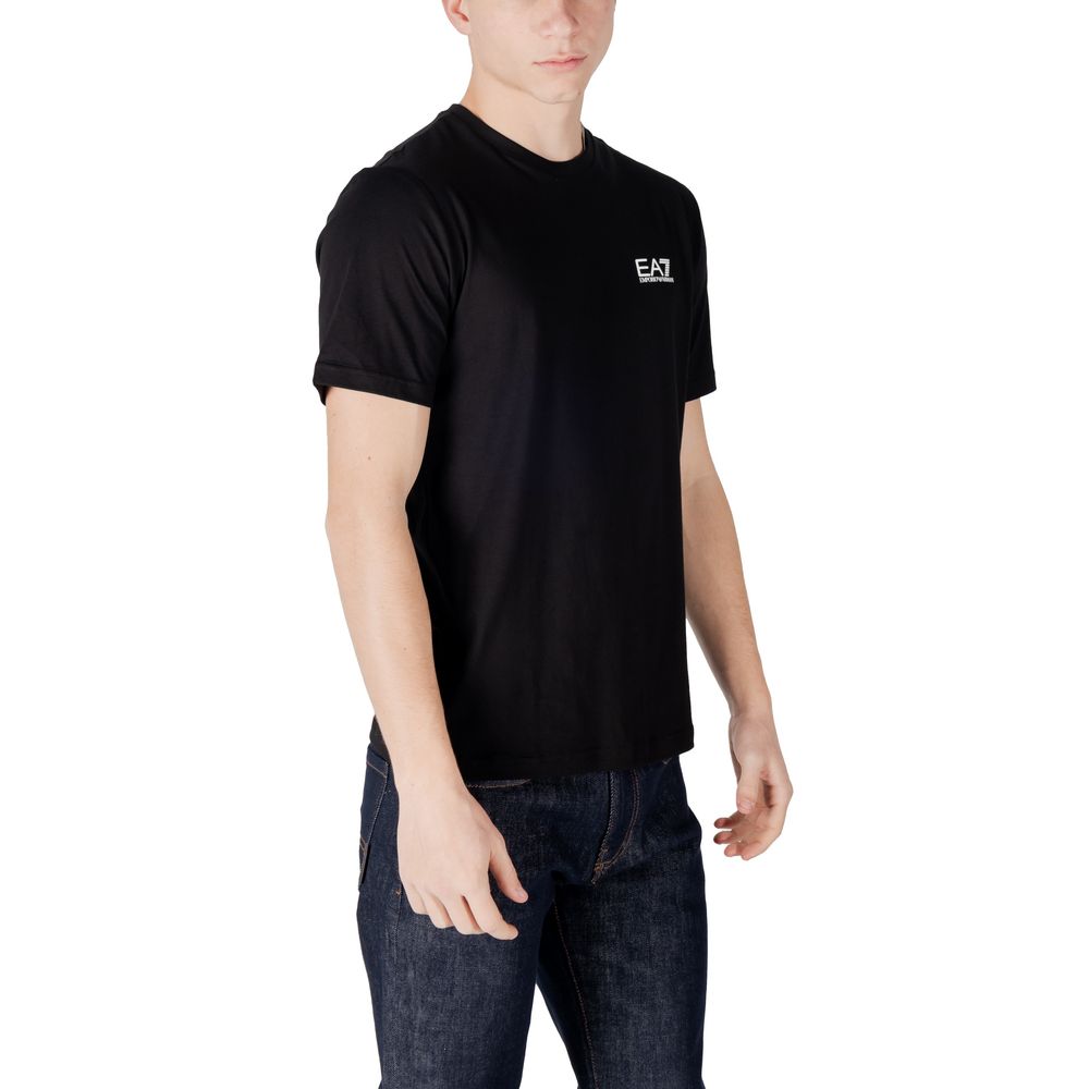 T-shirt bicolore en coton à manches courtes EA7 Emporio Armani