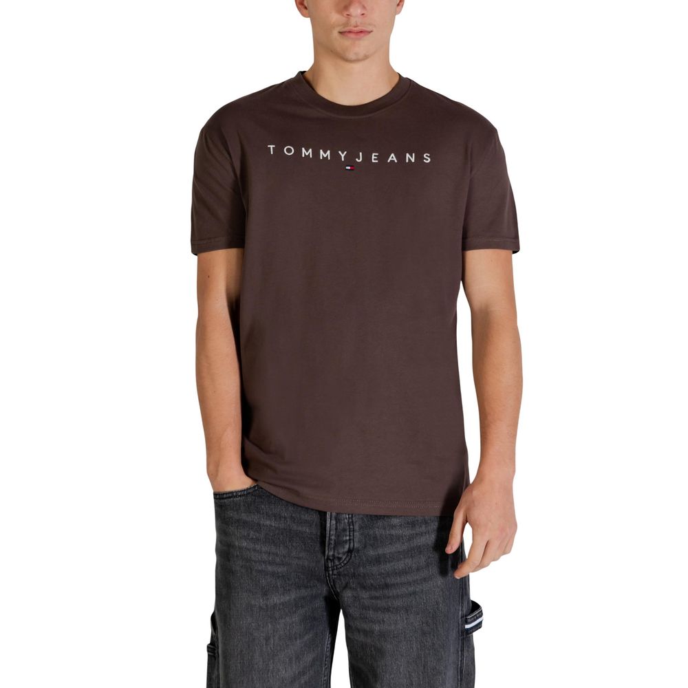 Tommy Hilfiger Jeans Recycled Cotton T-Shirt Brown