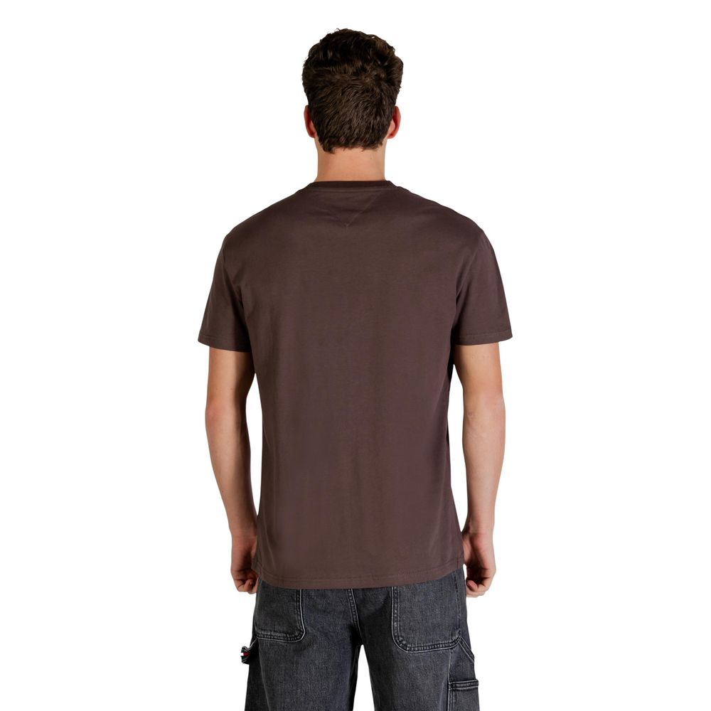 Tommy Hilfiger Jeans Recycled Cotton T-Shirt Brown