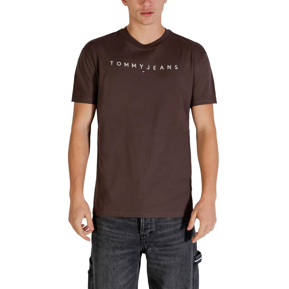 Tommy Hilfiger Jeans Recycled Cotton T-Shirt Brown