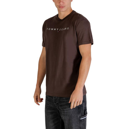 Tommy Hilfiger Jeans Recycled Cotton T-Shirt Brown