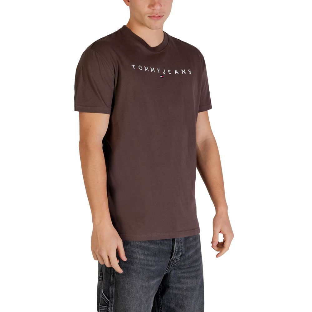 Tommy Hilfiger Jeans Recycled Cotton T-Shirt Brown