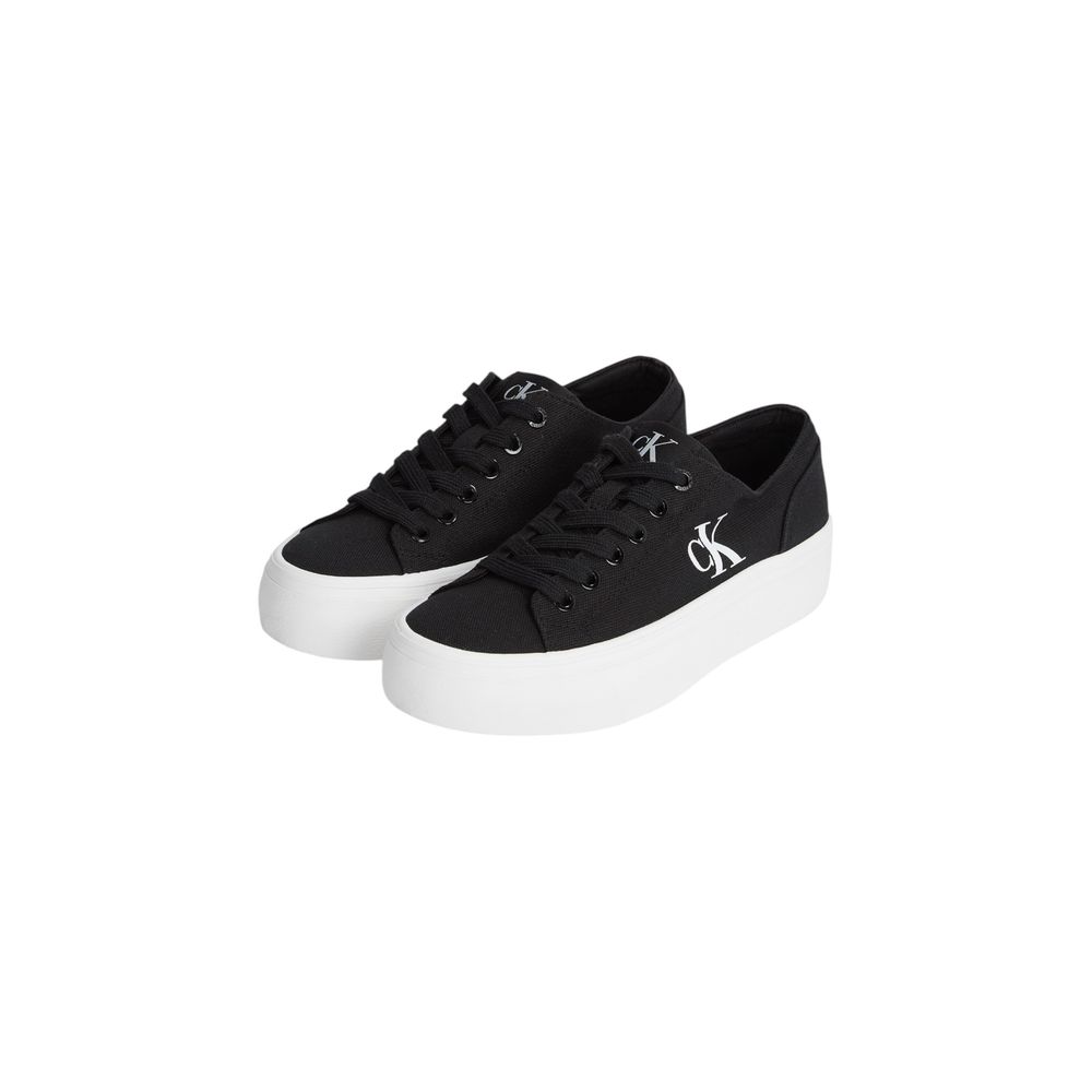 Calvin Klein Jeans Zapatillas De Plataforma En Algodón Reciclado Negro Y Blanco