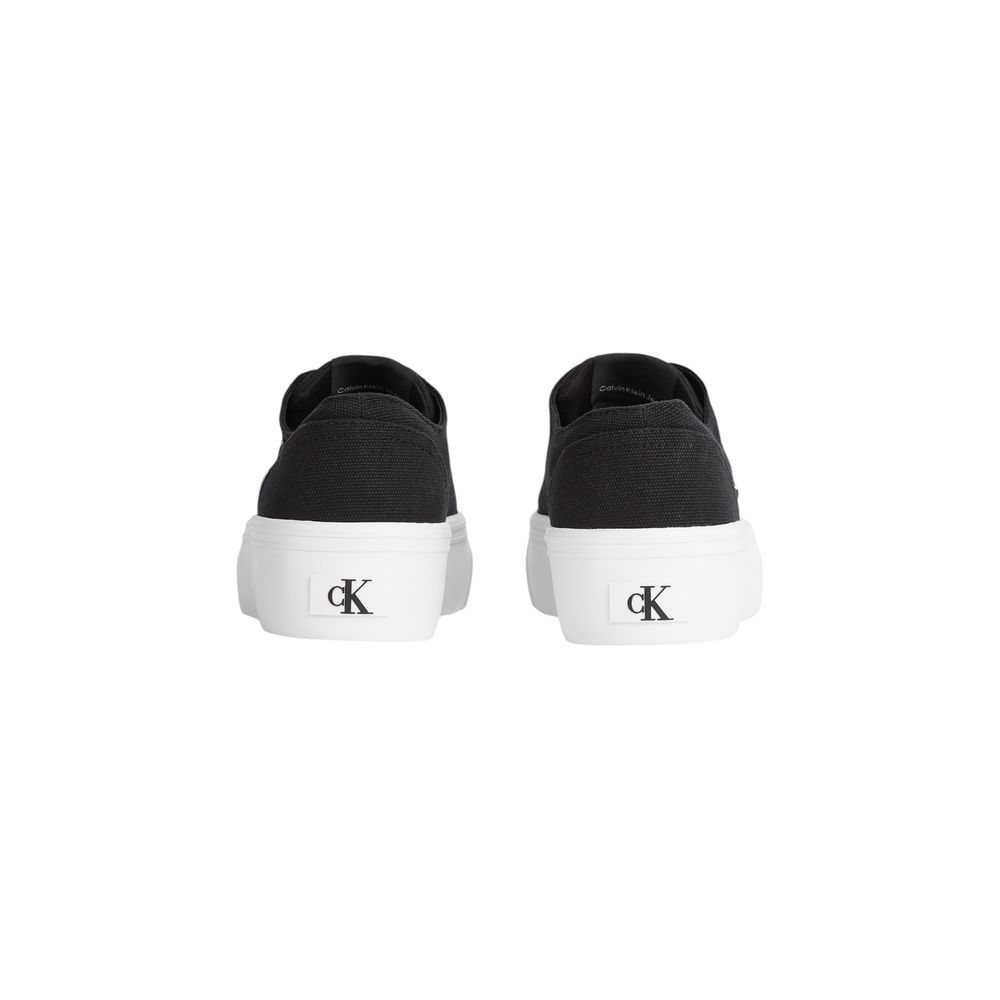 Calvin Klein Jeans Zapatillas De Plataforma En Algodón Reciclado Negro Y Blanco