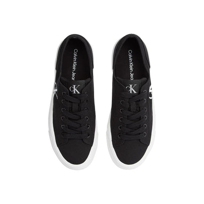 Calvin Klein Jeans Zapatillas De Plataforma En Algodón Reciclado Negro Y Blanco