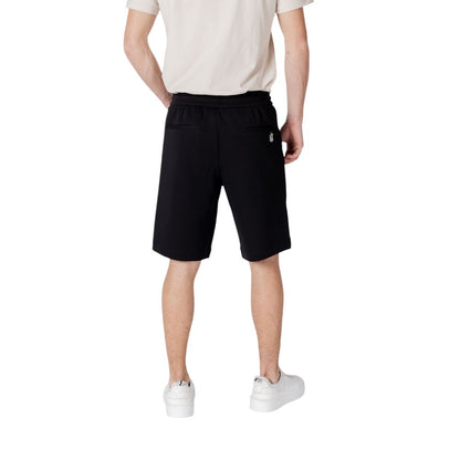 Armani Exchange Pantalones Cortos Bermuda de Algodón Negro