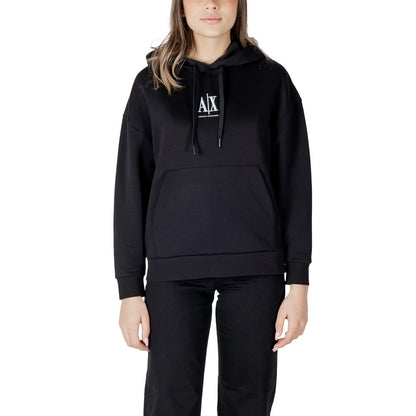 Sweat à capuche Armani Exchange en coton noir coupe classique