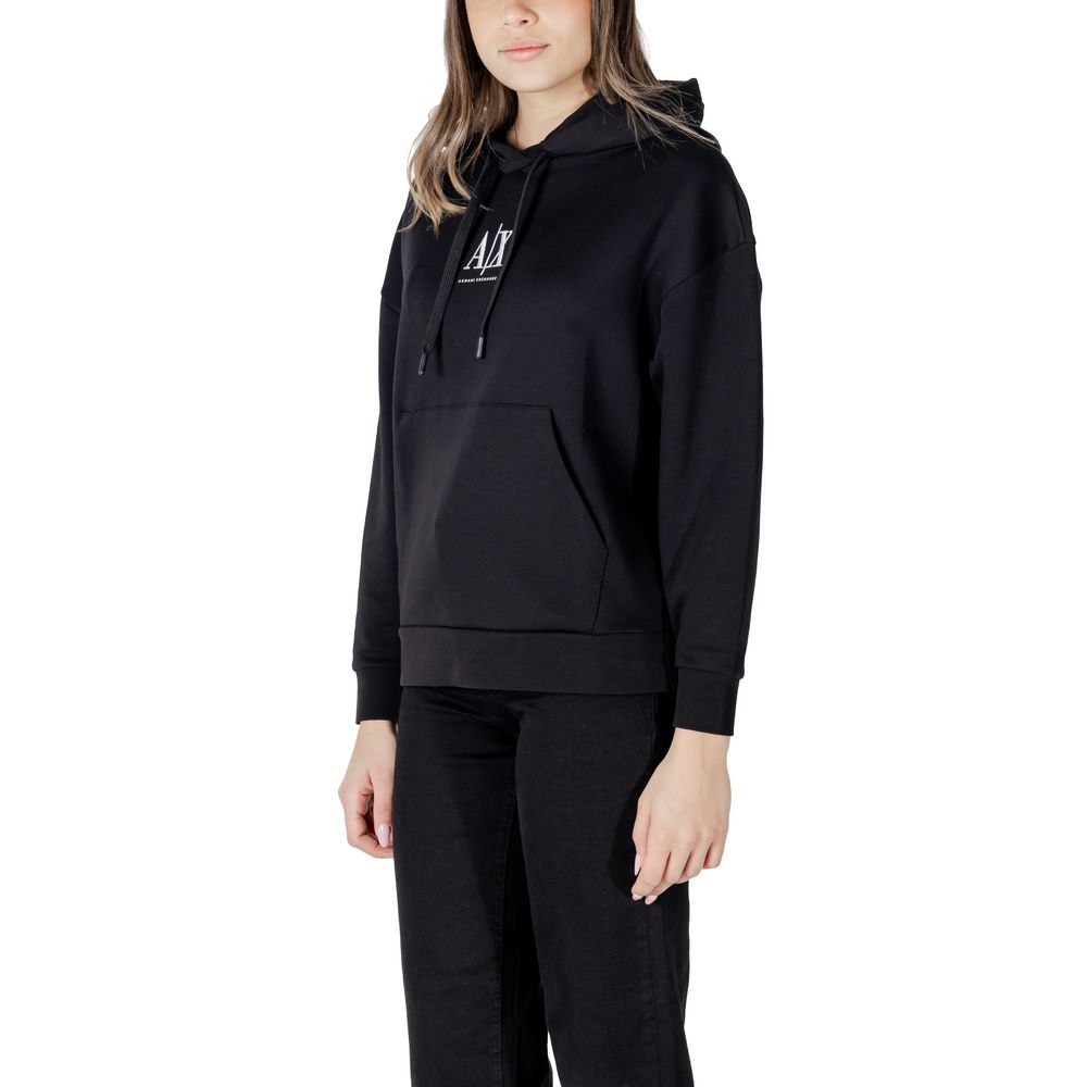 Sweat à capuche Armani Exchange en coton noir coupe classique