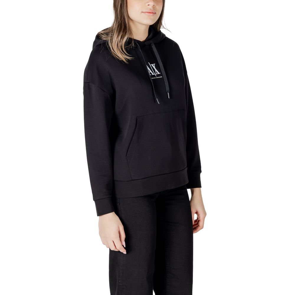 Sweat à capuche Armani Exchange en coton noir coupe classique