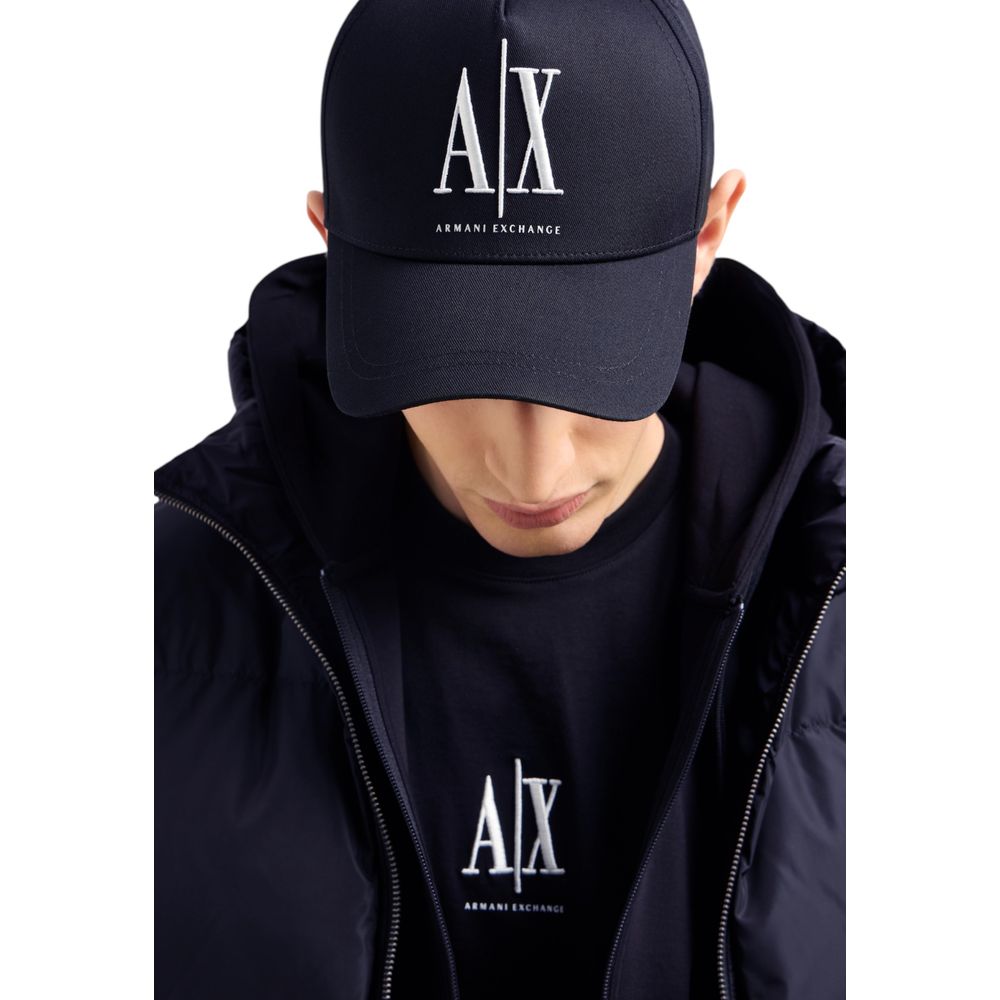 Armani Exchange Gorra De Algodón Azul Estilo Béisbol