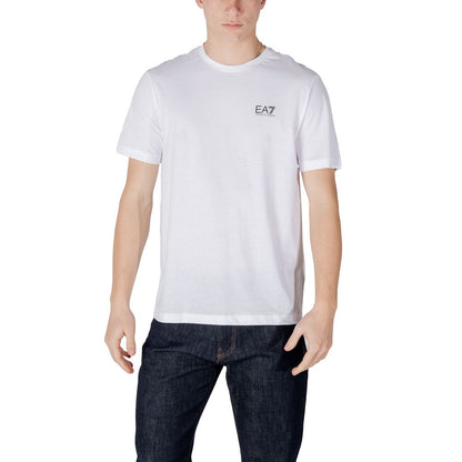 EA7 Emporio Armani Black and White Cotton Sports T-Shirt