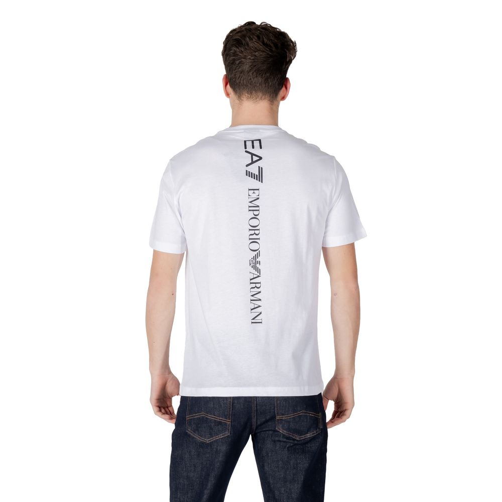 EA7 Emporio Armani Black and White Cotton Sports T-Shirt