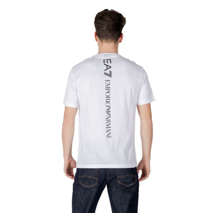 EA7 Emporio Armani Black and White Cotton Sports T-Shirt