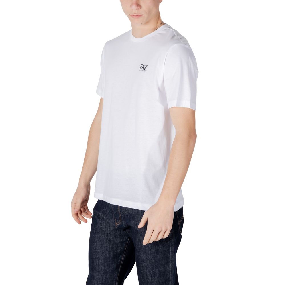 EA7 Emporio Armani Black and White Cotton Sports T-Shirt