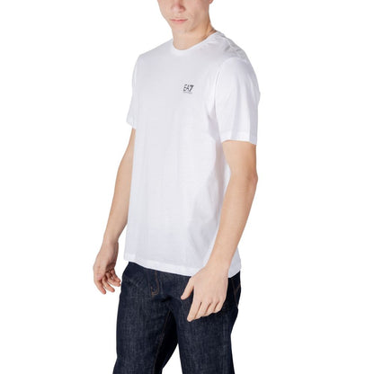 EA7 Emporio Armani Black and White Cotton Sports T-Shirt