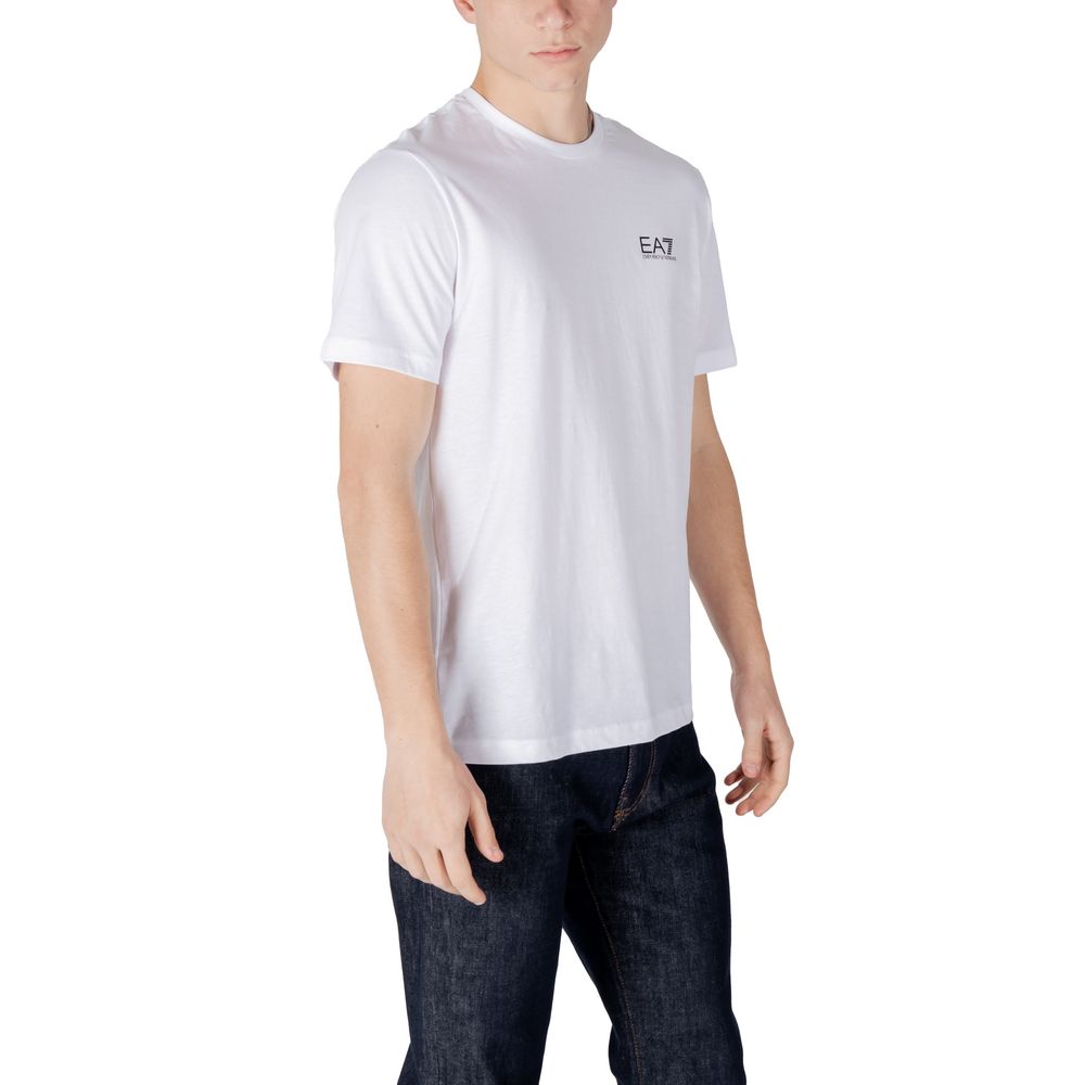 EA7 Emporio Armani Black and White Cotton Sports T-Shirt