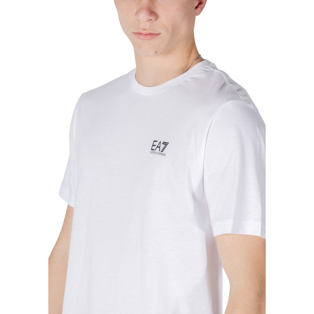 EA7 Emporio Armani Black and White Cotton Sports T-Shirt