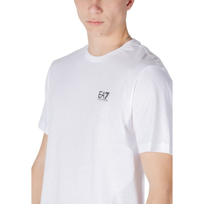 EA7 Emporio Armani Black and White Cotton Sports T-Shirt