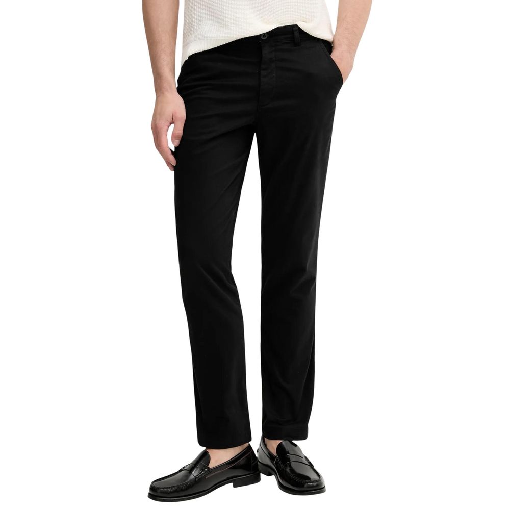 Calvin Klein Jeans LV040EM628 Pantalon décontracté noir en coton - Coupe droite