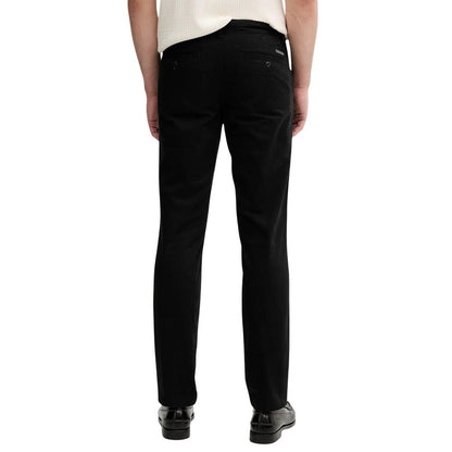 Calvin Klein Jeans LV040EM628 Pantalon décontracté noir en coton - Coupe droite