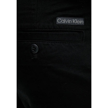 Calvin Klein Jeans LV040EM628 Pantalon décontracté noir en coton - Coupe droite
