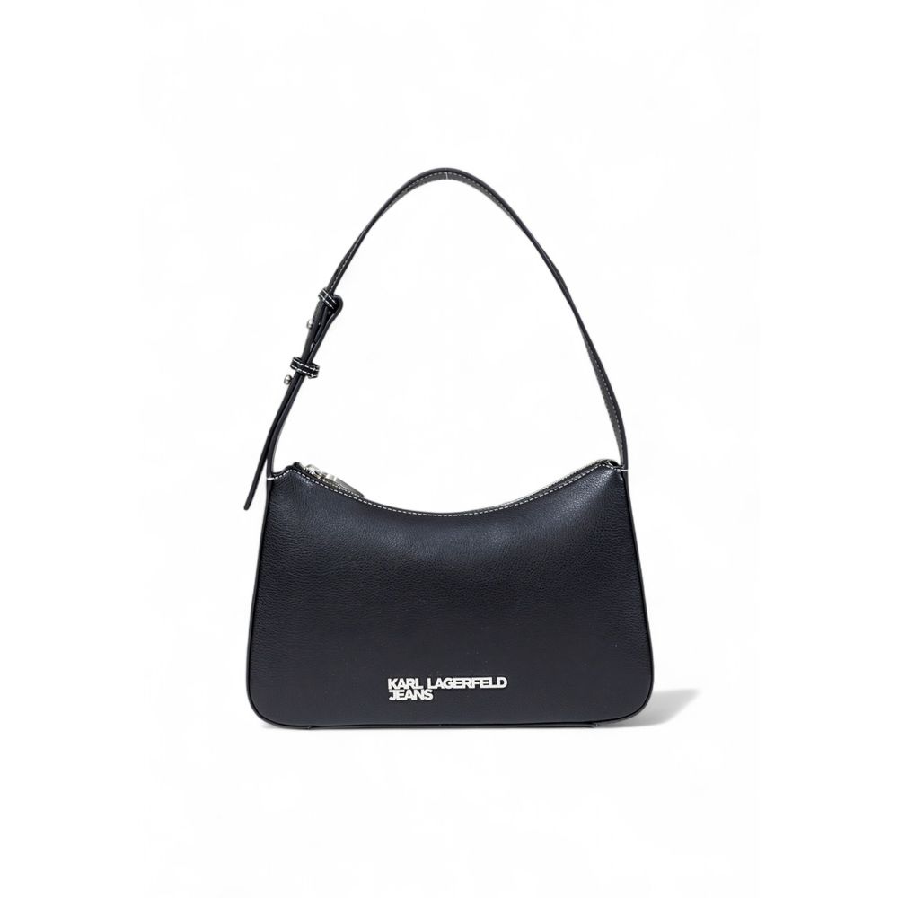 Karl Lagerfeld Black Faux Leather Handbag